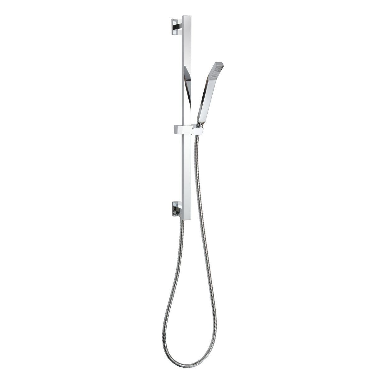 ThermaSol Shower Rail, Hose, and Wand Fixture, Square