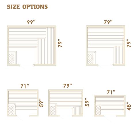 Auroom Familia Indoor Modular Sauna, 6 Person