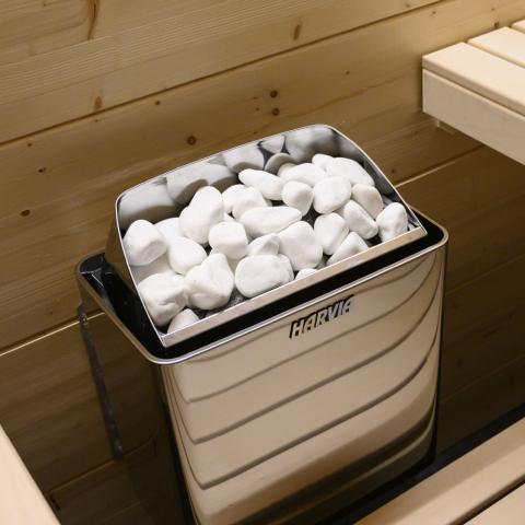 Harvia Rounded Decorative White Sauna Stones, 5-10cm