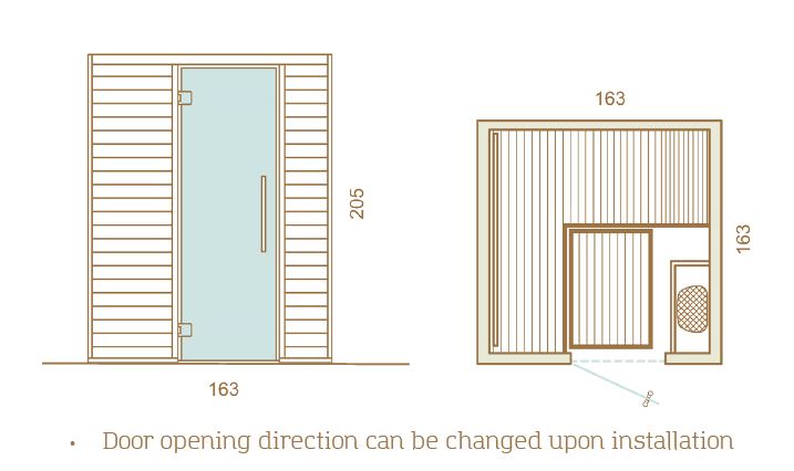 Auroom Baia Glass Indoor Home Sauna, 2 Person
