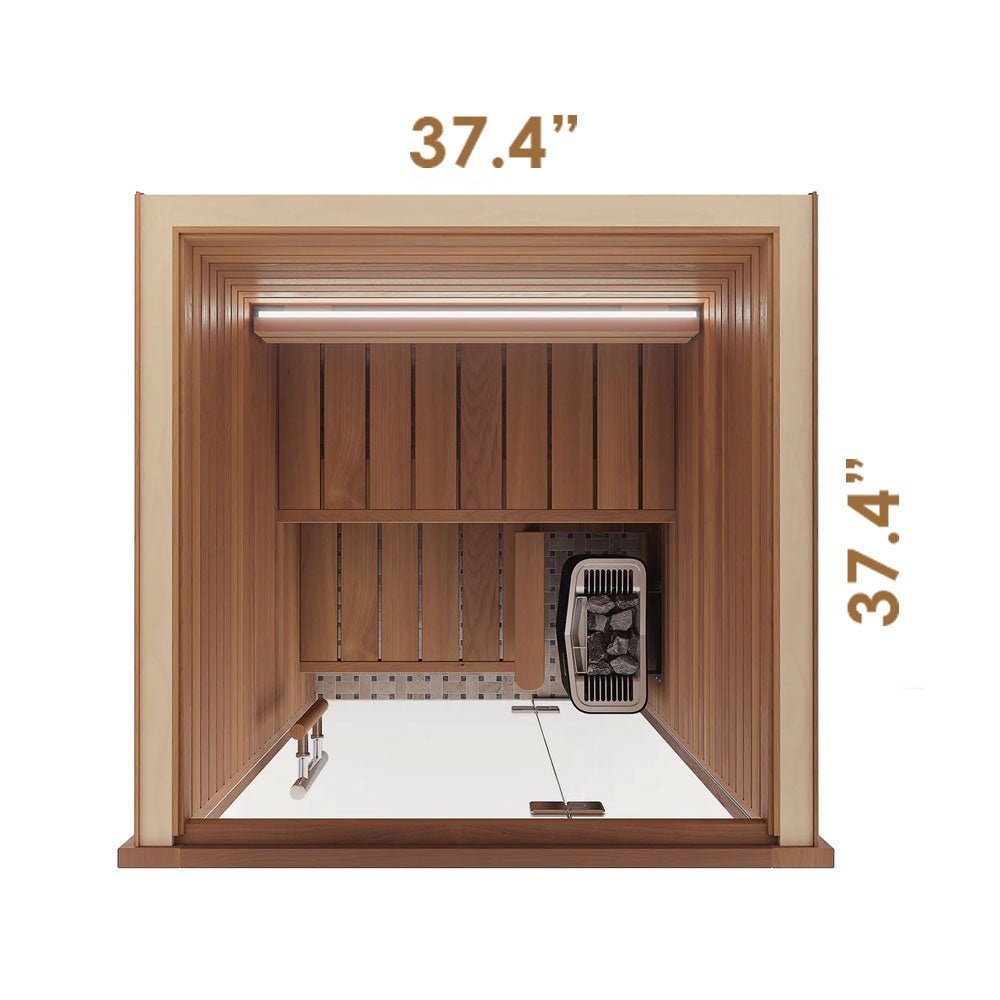 Auroom Cala Glass Mini Modular Indoor Sauna, 1 Person