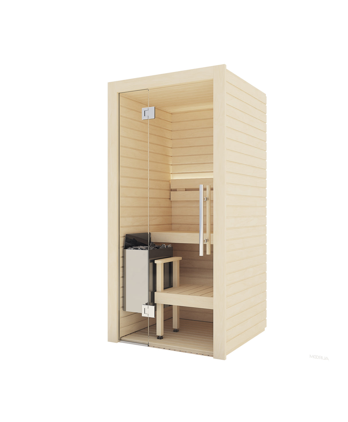 Auroom Cala Glass Mini Modular Indoor Sauna, 1 Person