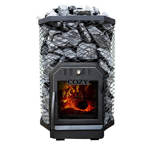 Cozy Heat Cozy Series Thru-Wall Wood Burning Sauna Heater Stove, 12kW