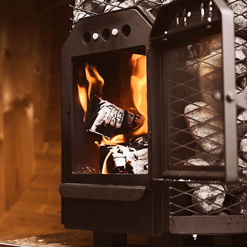 Cozy Heat Cozy Series Thru-Wall Wood Burning Sauna Heater Stove, 12kW