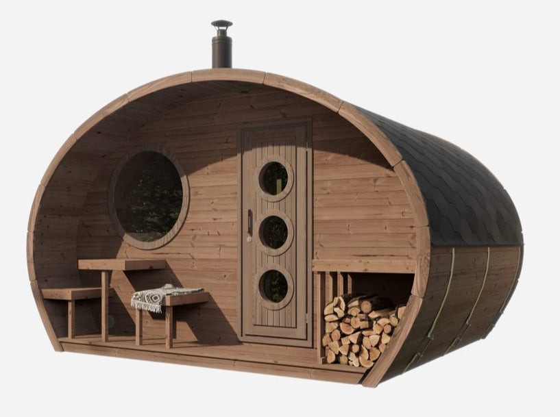 SaunaLife GARDEN Series G11 Outdoor Sauna, 8 Person