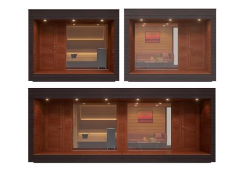 Auroom Natura Outdoor Cabin Sauna Kit with Lounge