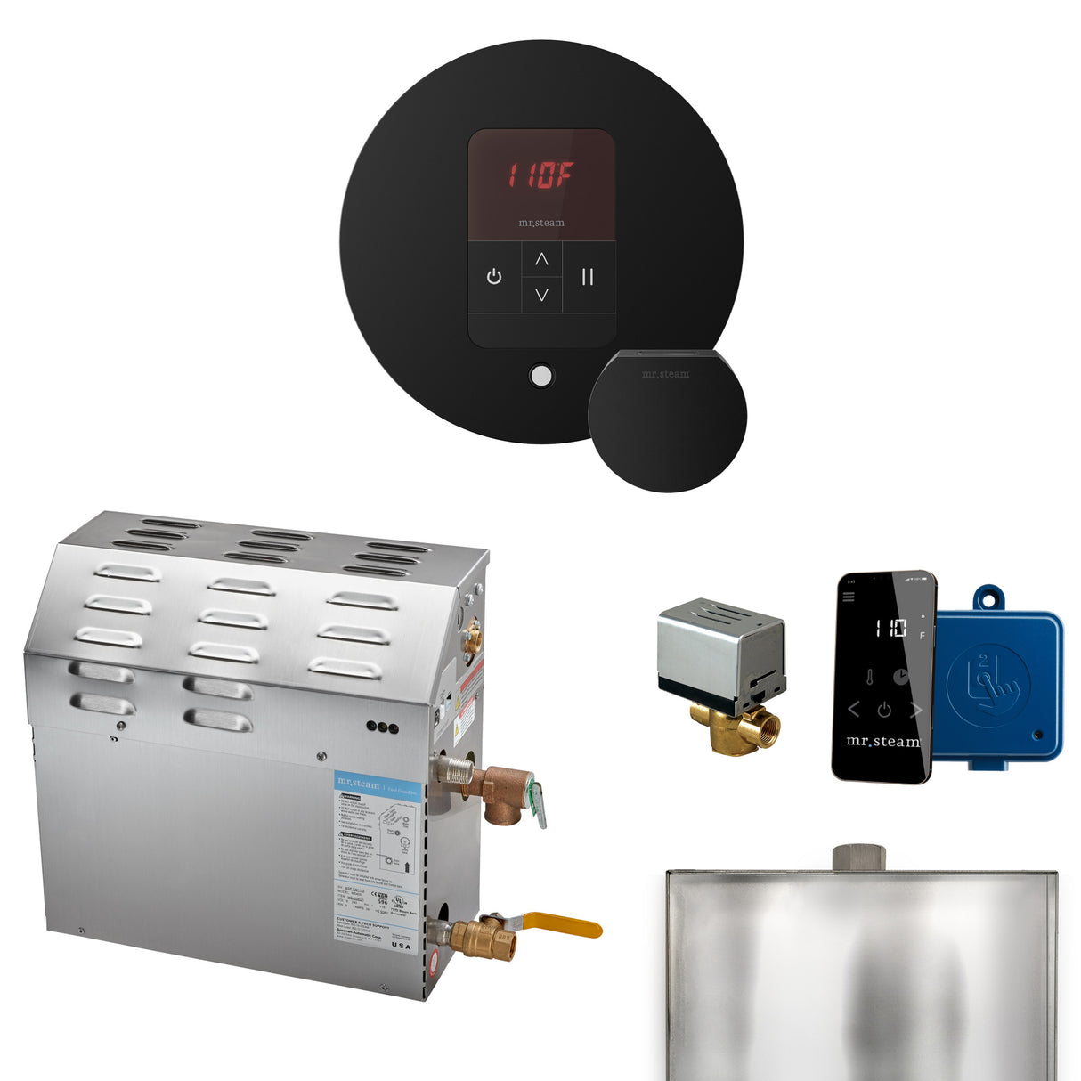 Mr.Steam MS Super Series Steam Shower Generator Package with Accessories, 12kW