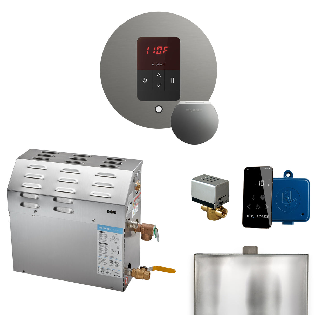 Mr.Steam MS Super Series Steam Shower Generator Package with Accessories, 15kW