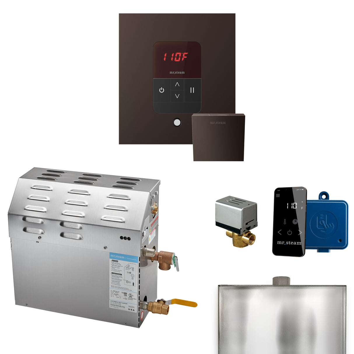 Mr.Steam MS Series Steam Shower Generator Package with Accessories, 9kW