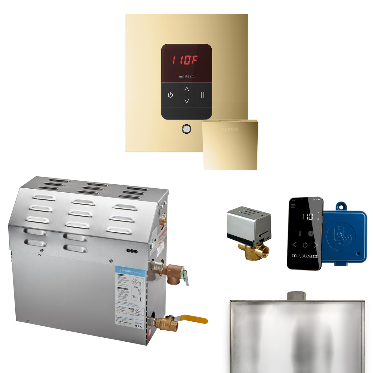 Mr.Steam MS Super Series Steam Shower Generator Package with Accessories, 10kW