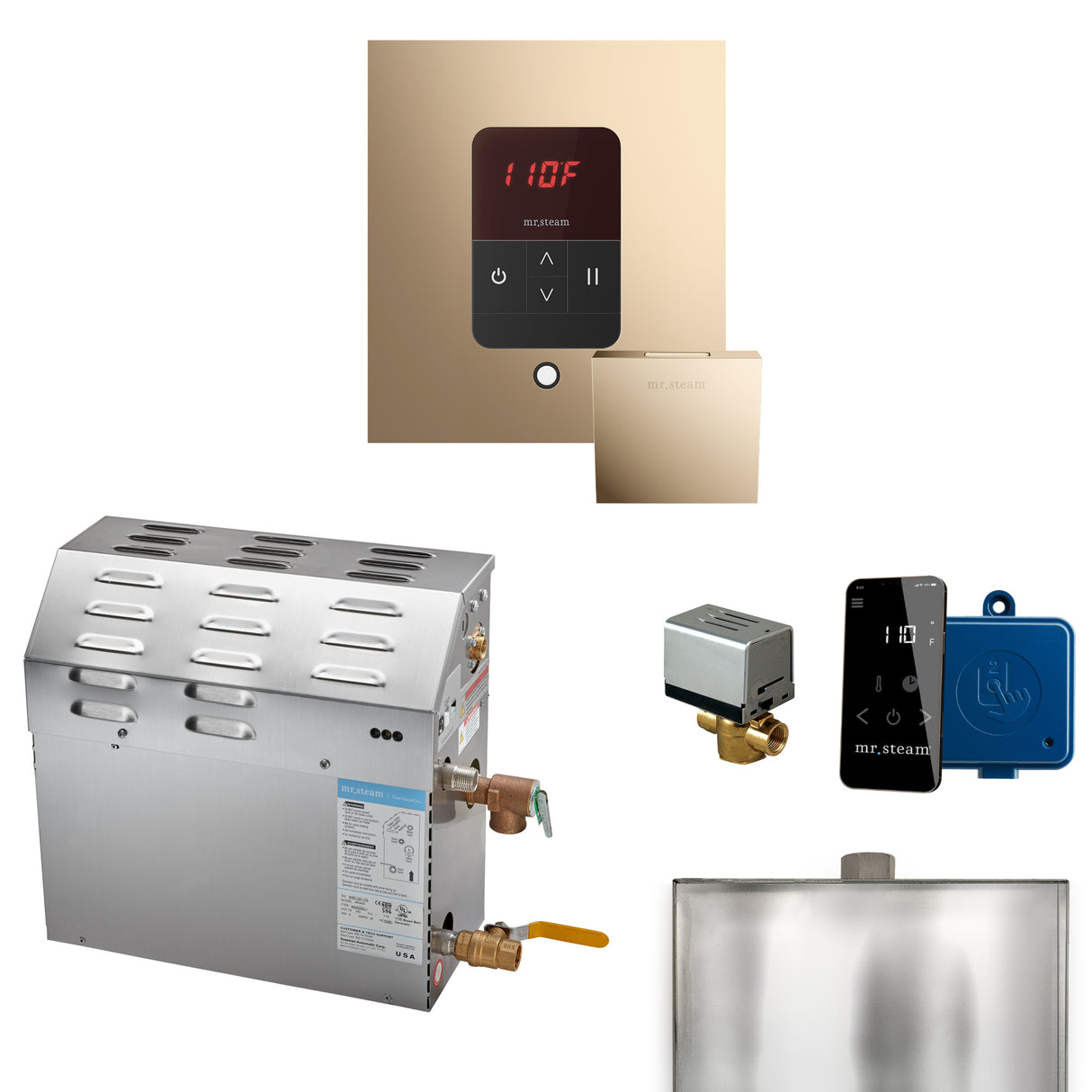 Mr.Steam MS Series Steam Shower Generator Package with Accessories, 9kW