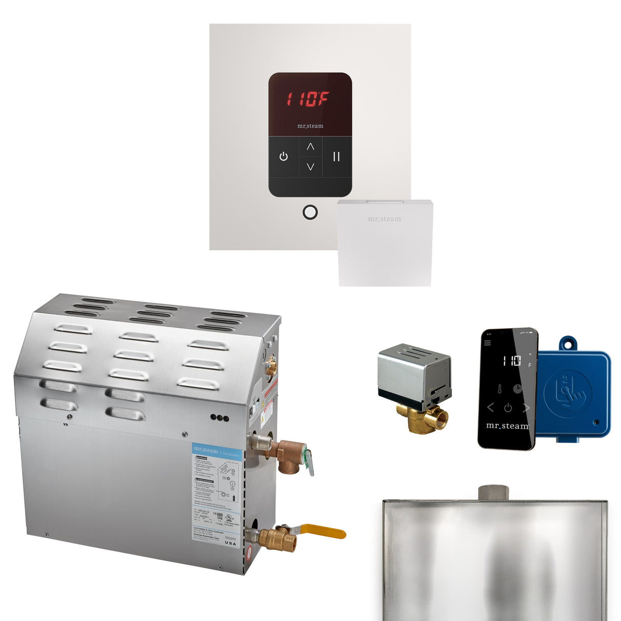 Mr.Steam MS Series Steam Shower Generator Package with Accessories, 6kW