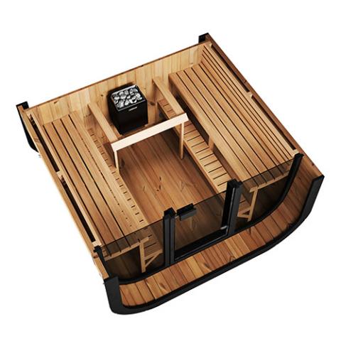 SaunaLife Cube Series Outdoor Sauna, 6 Person