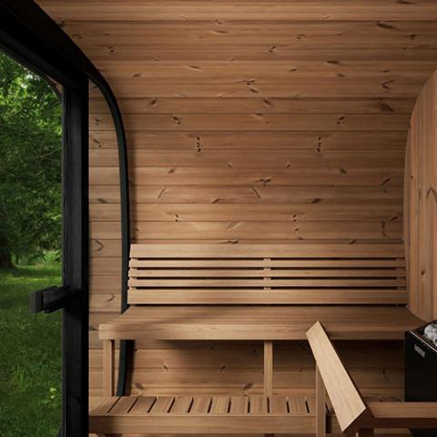 SaunaLife Cube Series Outdoor Sauna, 6 Person