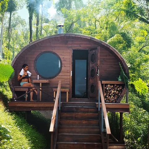 SaunaLife GARDEN Series G11 Outdoor Sauna, 8 Person