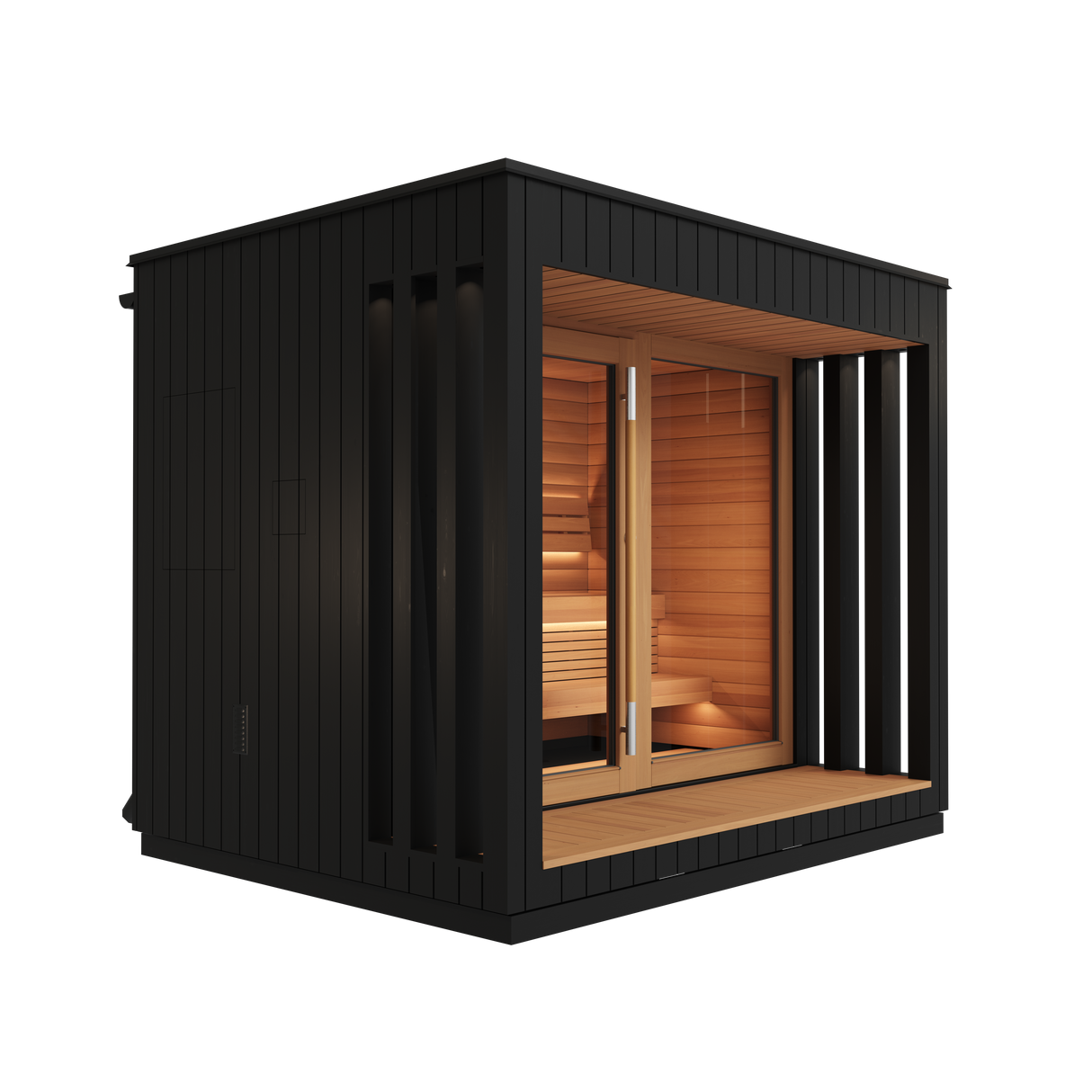 Saunum AirCube 3 Terrace Outdoor Sauna, 4 Person