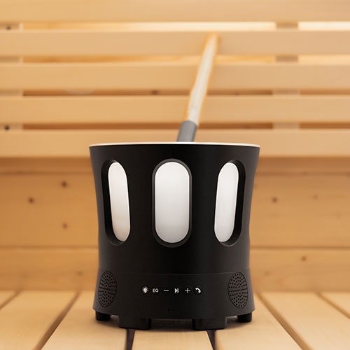 SaunaLife SaunaZone Bluetooth Speaker and Sauna Bucket, with Lights