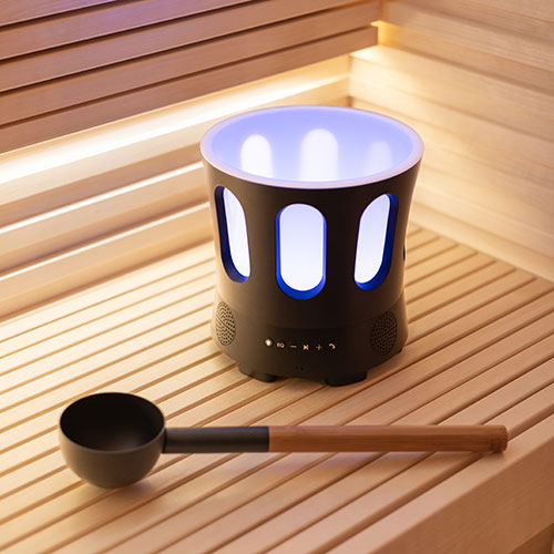 SaunaLife SaunaZone Bluetooth Speaker and Sauna Bucket, with Lights