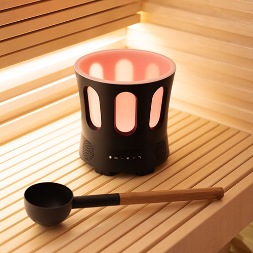 SaunaLife SaunaZone Bluetooth Speaker and Sauna Bucket, with Lights