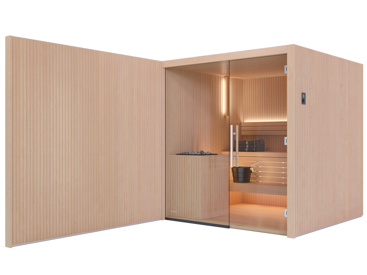 Auroom Libera Glass Indoor Modular Sauna, 6 Person