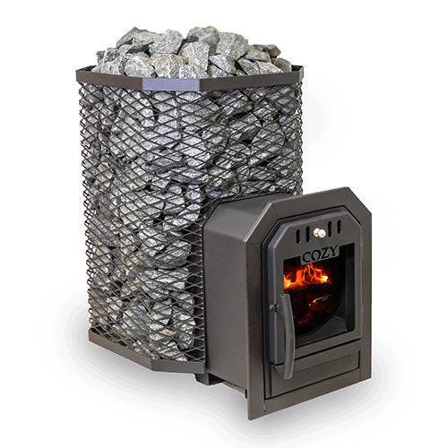 Cozy Heat Cozy Series Thru-Wall Wood Burning Sauna Heater Stove, 12kW