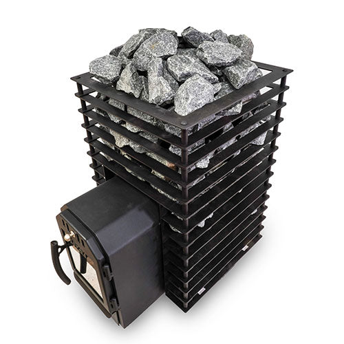 Cozy Heat Quattro Series Thru-Wall Wood Burning Sauna Heater Stove, 12kW