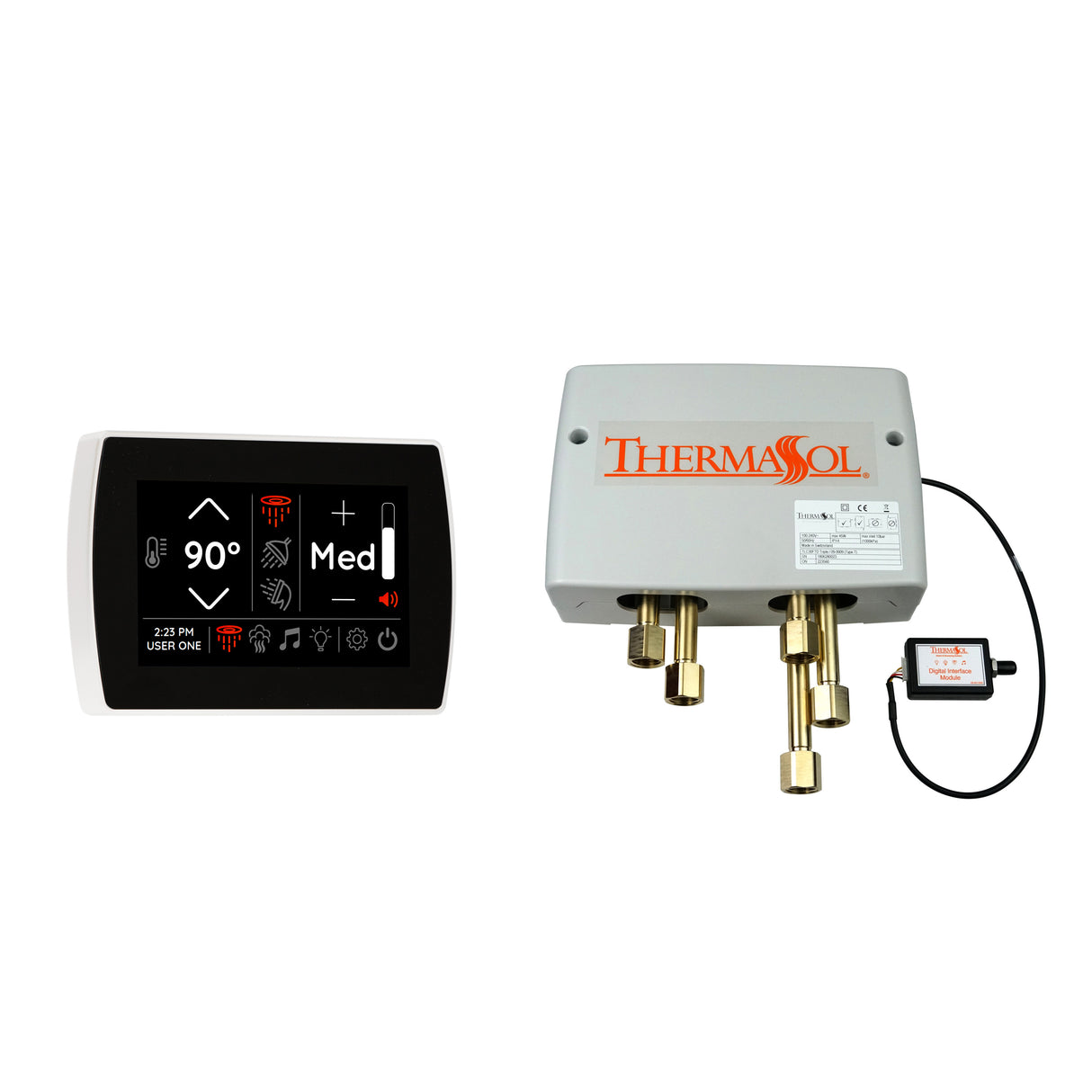 ThermaSol SignaTouch 5" Control and Digital Valve Shower Package, Flushmount