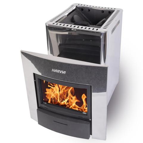 Harvia Pro Duo Series Wood-Burning Sauna Stove With Exterior Feed, 24.1kW, Steel