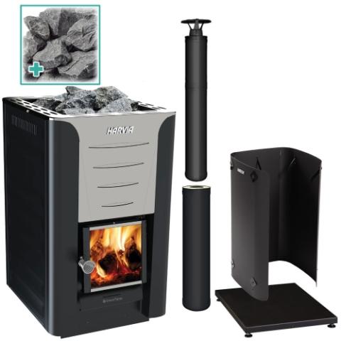 Harvia PRO 20 Wood Burning Stove Kit, 24kW