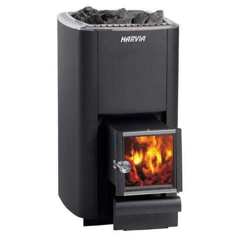Harvia M Series Wood-Burning Sauna Stove With Optional Exterior Feed, 16.5kW