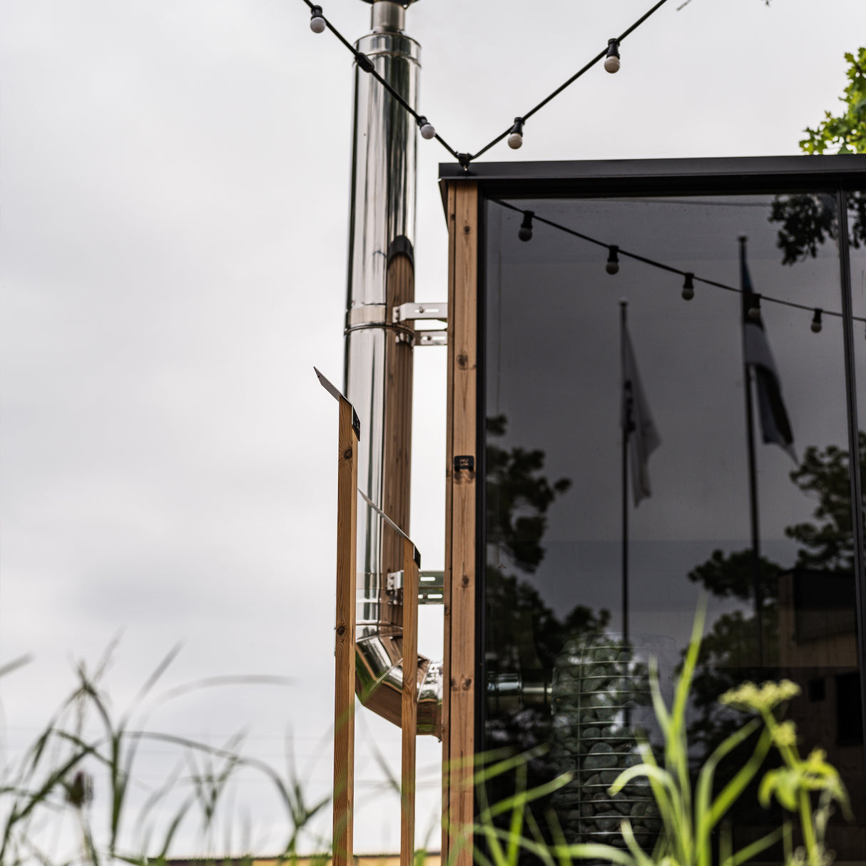 HUUM Sauna Wood Stove Chimney Set, Thru-Wall Backside Connection