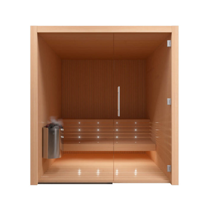 Auroom Libera Glass Indoor Modular Sauna, 6 Person