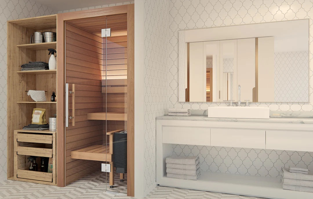 Auroom Cala Glass Mini Modular Indoor Sauna, 1 Person