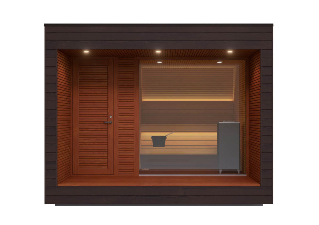 Auroom Natura Outdoor Cabin Sauna Kit with Lounge