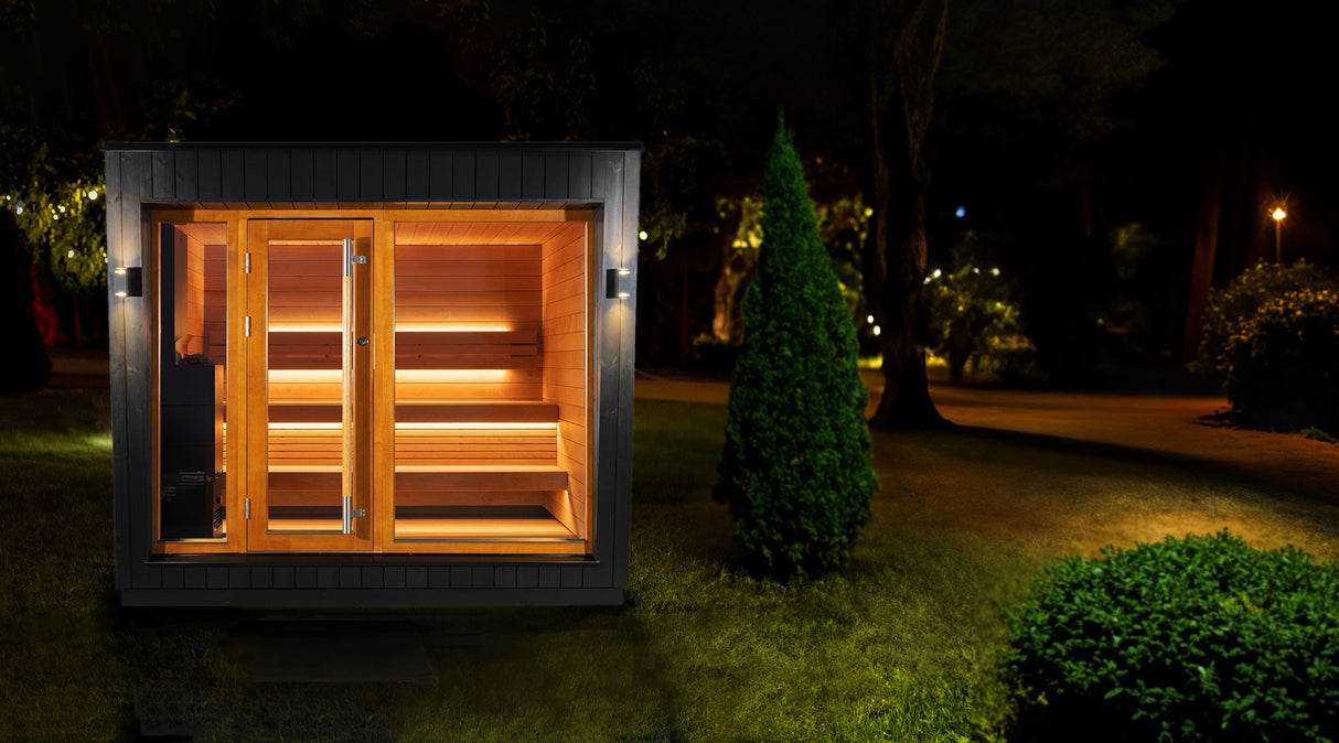 Saunum AirCube Space Outdoor Sauna, 5 Person