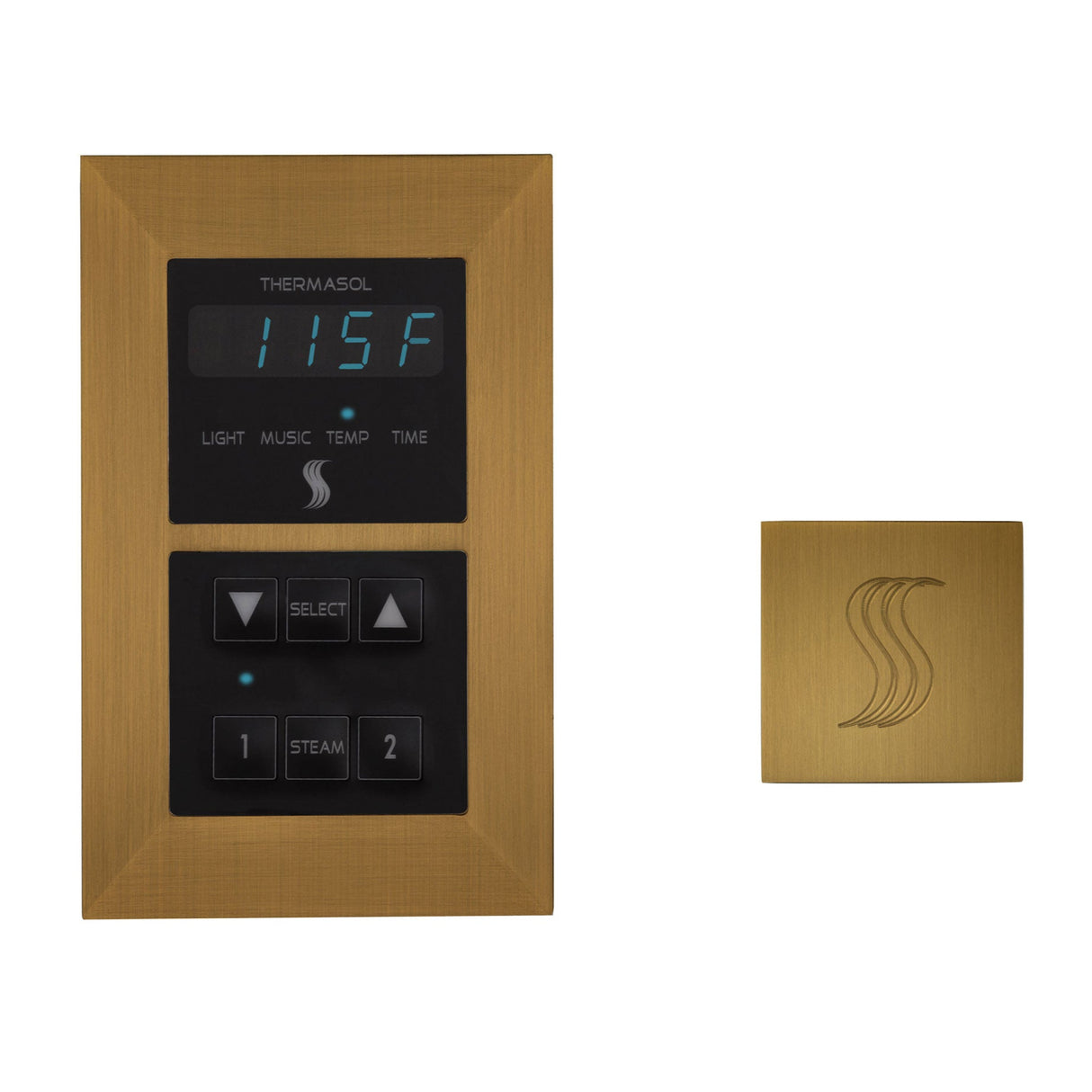 ThermaSol Signature Steam Shower Modern Recessed Control with SteamVection Steamhead Kit, Square