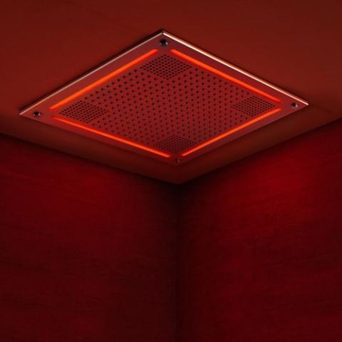 ThermaSol HydroVive 14" Light, Sound, and Rain Shower System, Square