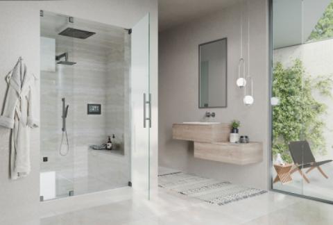 ThermaSol HydroVive 18" Light, Sound, and Rain Shower System, Square