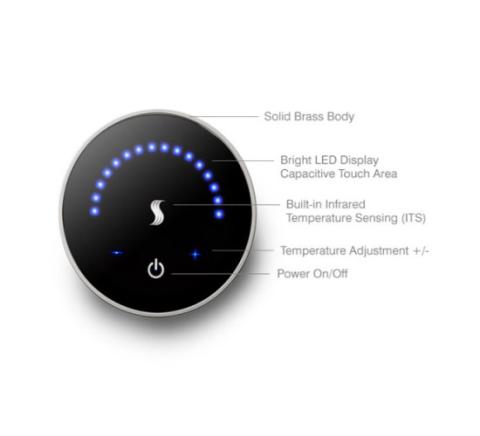 ThermaSol MicroTouch Series Steam Shower Control, Contemporary Flushmount Round
