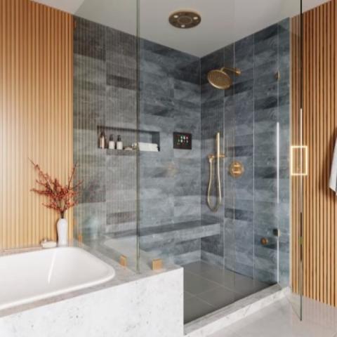 ThermaSol Serenity 10" Light, Sound, and Rain Shower System, Square