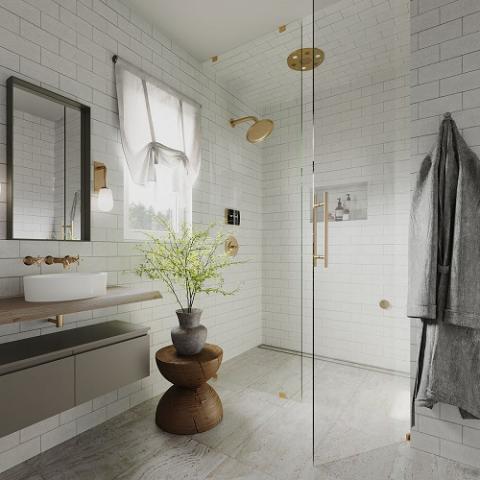 ThermaSol SignaTouch Series 5" Smart Touchscreen Steam Shower Control, Modern Recessed