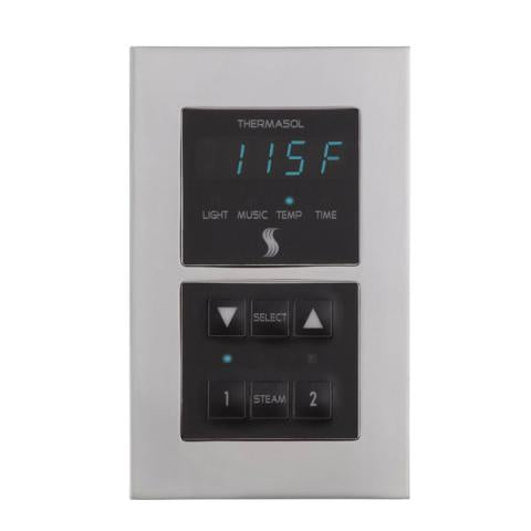 ThermaSol Signature Steam Shower Modern Recessed Control with SteamVection Steamhead Kit, Square