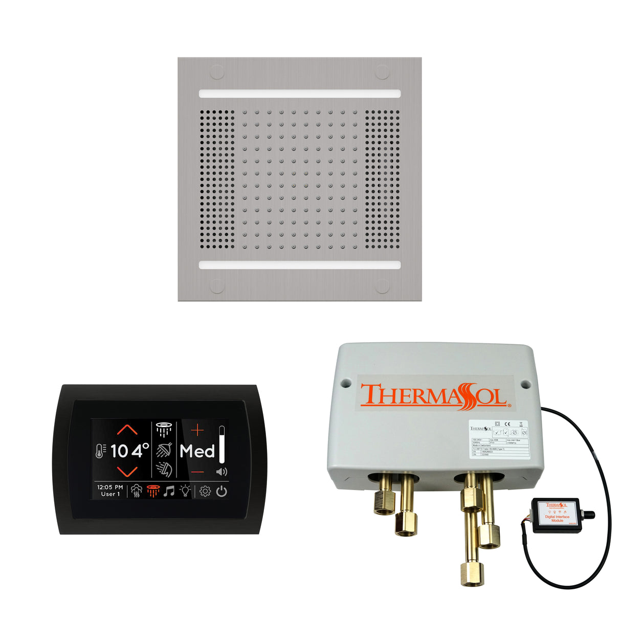 ThermaSol SignaTouch Control, HydroVive 14", and Digital Shower Valve Package, Round
