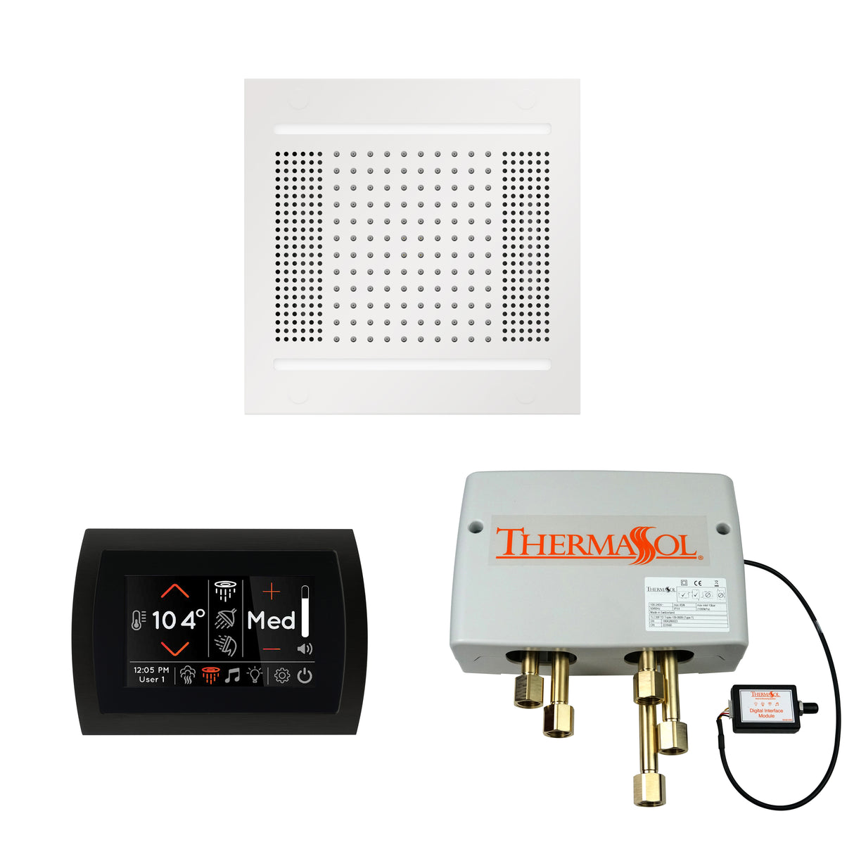 ThermaSol SignaTouch Control, HydroVive 14", and Digital Shower Valve Package, Round