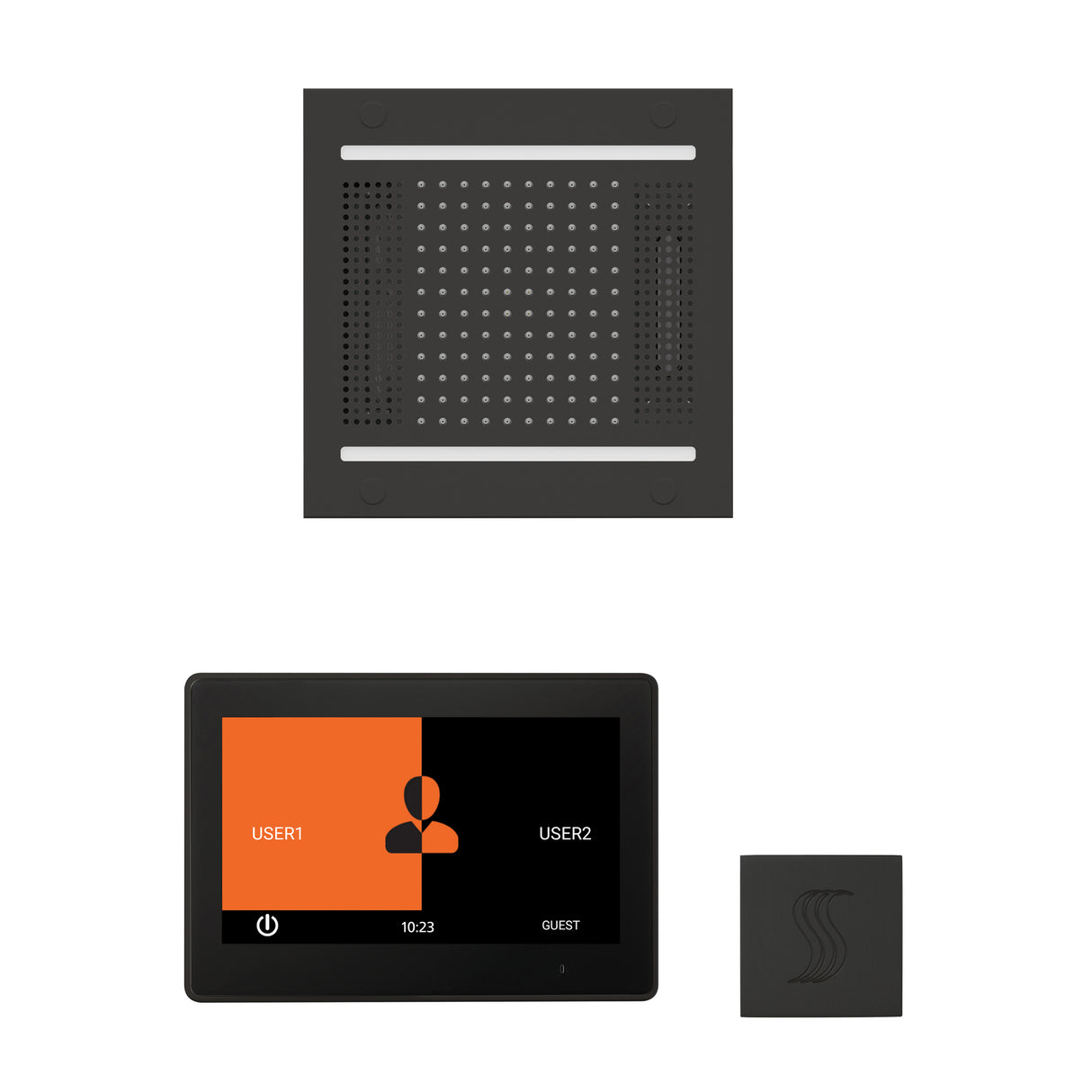 ThermaSol ThermaTouch 10" Steam Control, HydroVive 14" Square, and SteamVection Shower Package