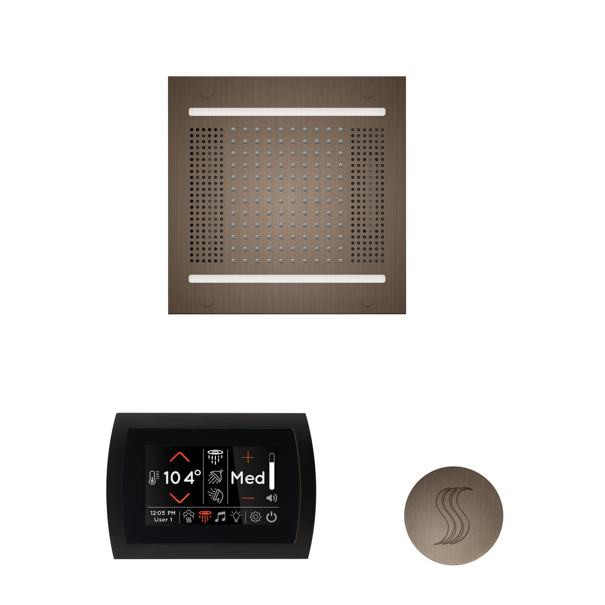 ThermaSol SignaTouch 5" Flushmount Control, HydroVive 14", and SteamVection Shower Package