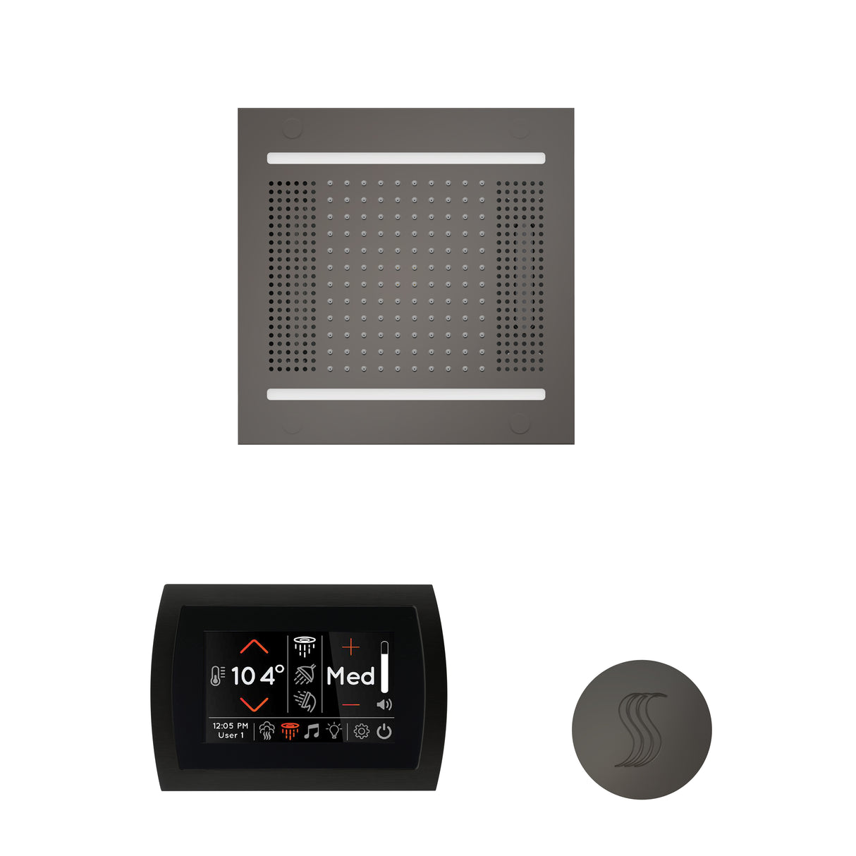 ThermaSol SignaTouch 5" Flushmount Control, HydroVive 14", and SteamVection Shower Package