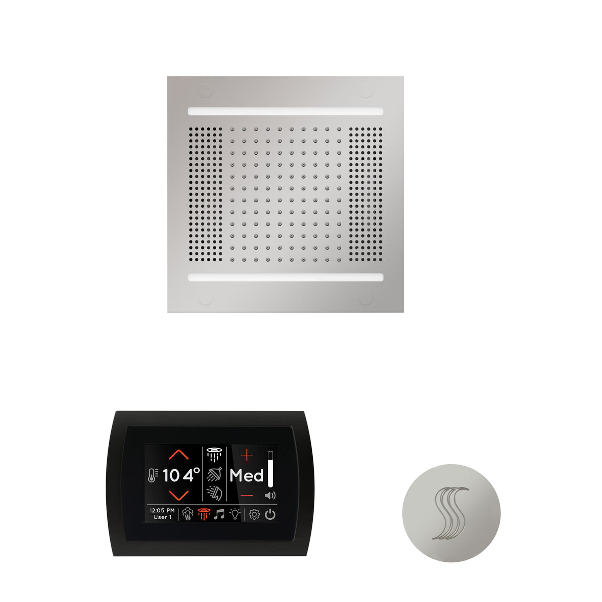 ThermaSol SignaTouch 5" Flushmount Control, HydroVive 14", and SteamVection Shower Package