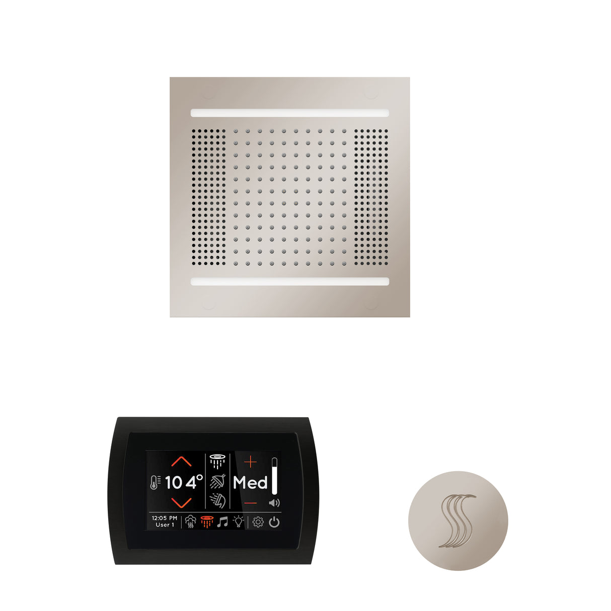 ThermaSol SignaTouch 5" Flushmount Control, HydroVive 14", and SteamVection Shower Package