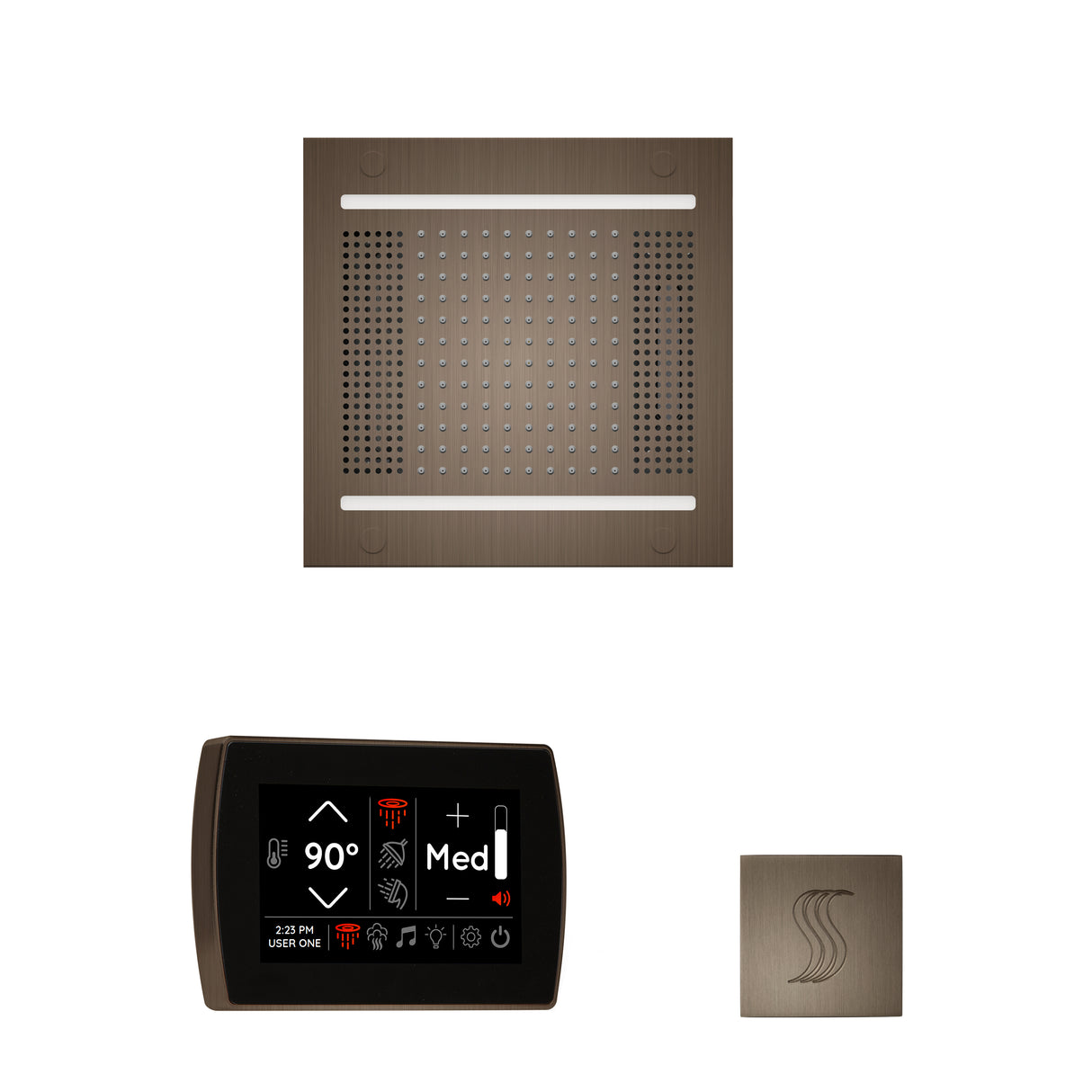 ThermaSol SignaTouch 5" Recessed Control, HydroVive 14", and SteamVection Shower Package